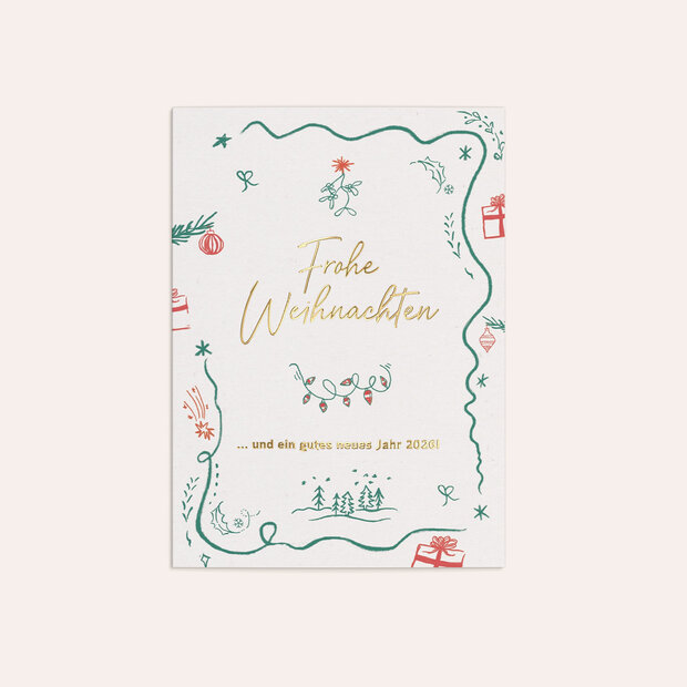 Weihnachtskarten Geschäftlich - Joyful Hand Drawing