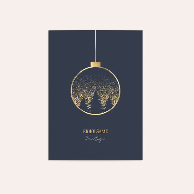 Weihnachtskarten Geschäftlich - Goldenes Ornament