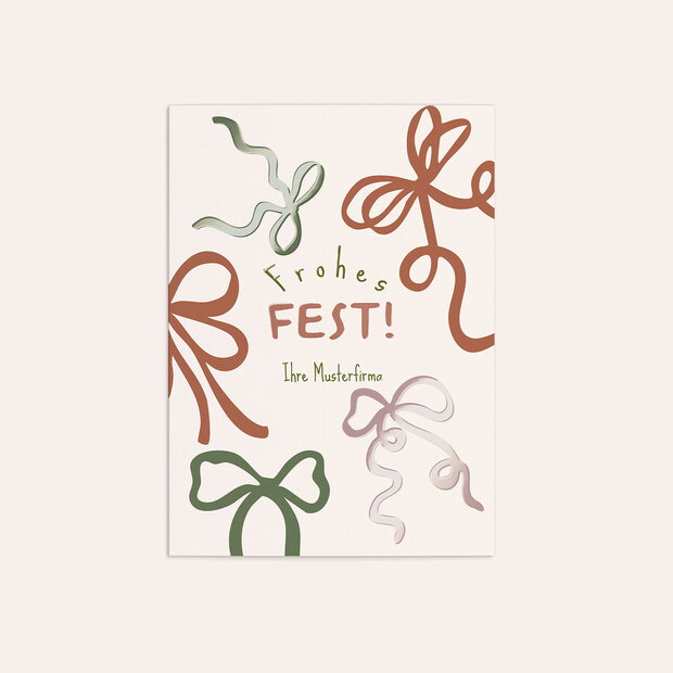 Weihnachtskarten Geschäftlich - Illustre Schleifenliebe