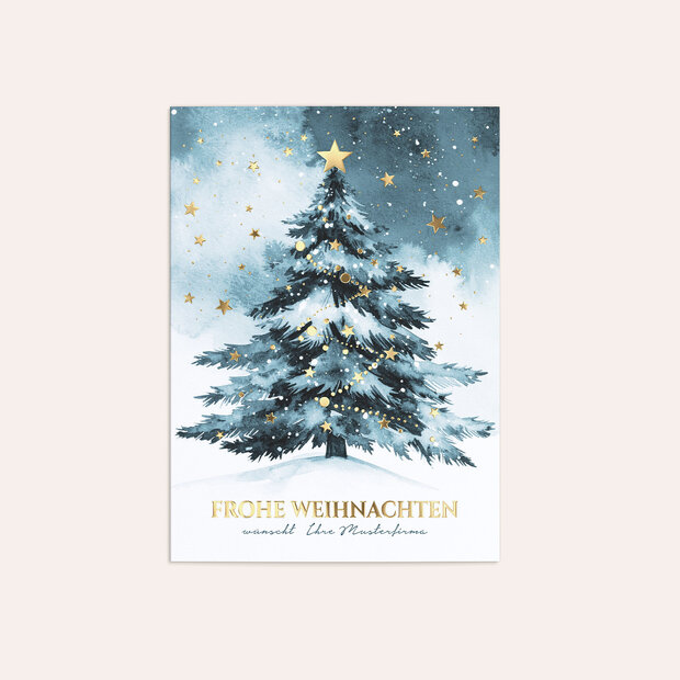 Weihnachtskarten Geschäftlich - Wasserfarbenglanz