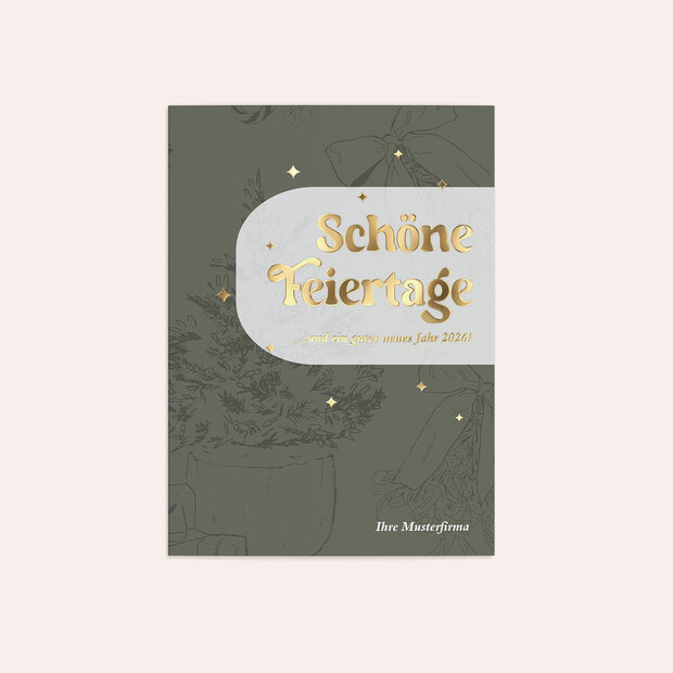 Weihnachtskarten Geschäftlich - Edles Weihnachtsgrün