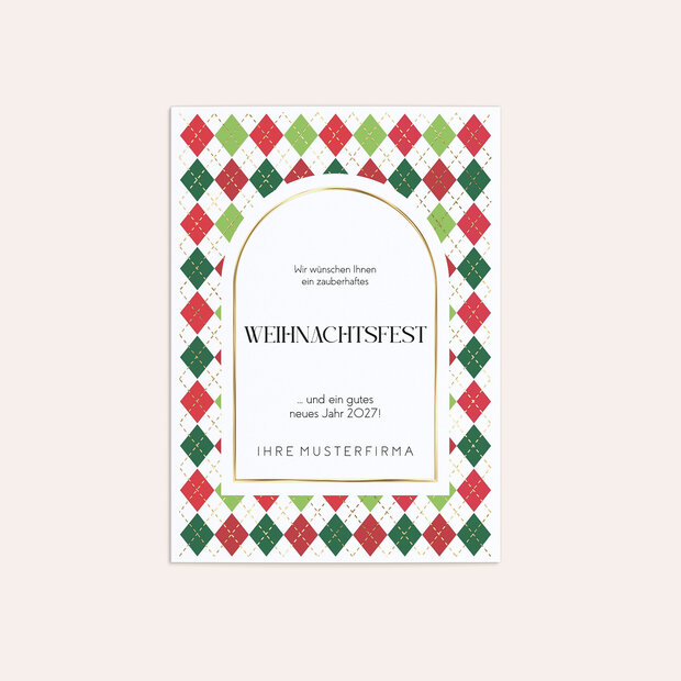 Weihnachtskarten Geschäftlich - Weihnachtliche Rauten