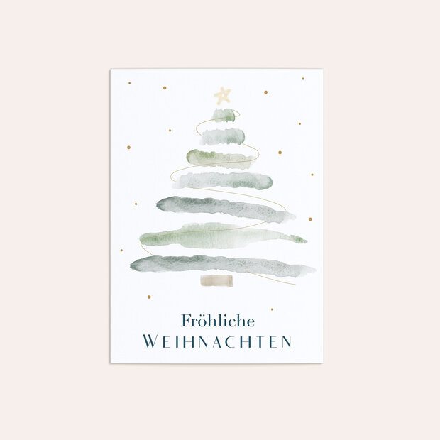 Weihnachtskarten Geschäftlich - Wasserfarbene Tanne