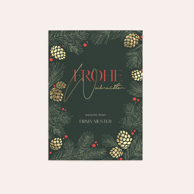Weihnachtskarten Geschäftlich - Weihnachtliche Kiefernzapfen
