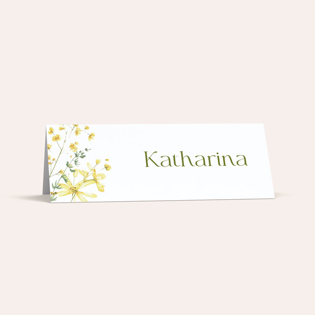 Tischkarten Hochzeit - Gelbgoldene Idylle
