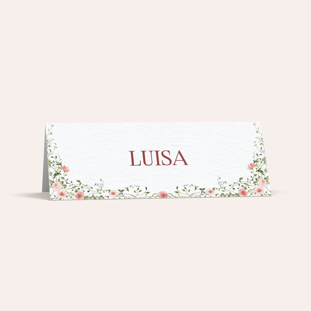 Tischkarten Hochzeit - Vorhang aus Rosen