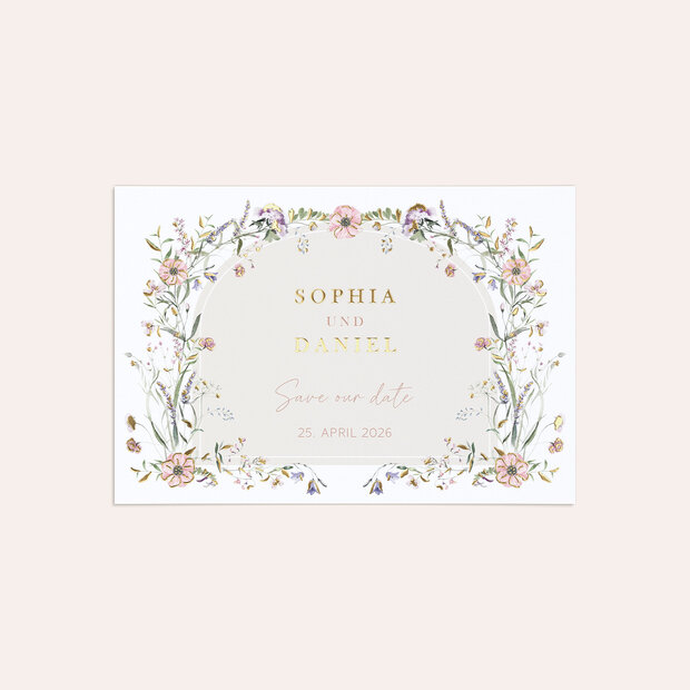 Save the Date - Verheißungsvoller Blütenbogen