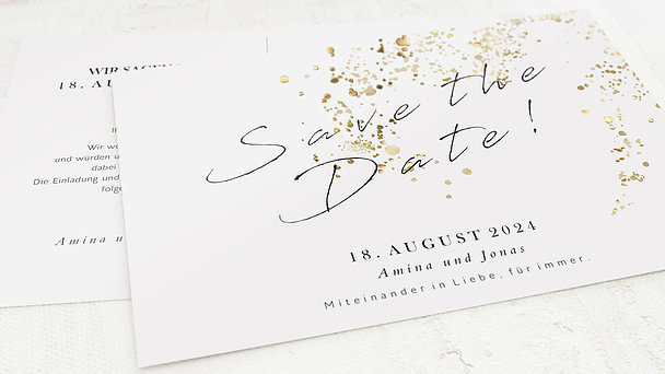 personalisierte Einladungskarte Hochzeit Save the Date Black /& White Ranken 1