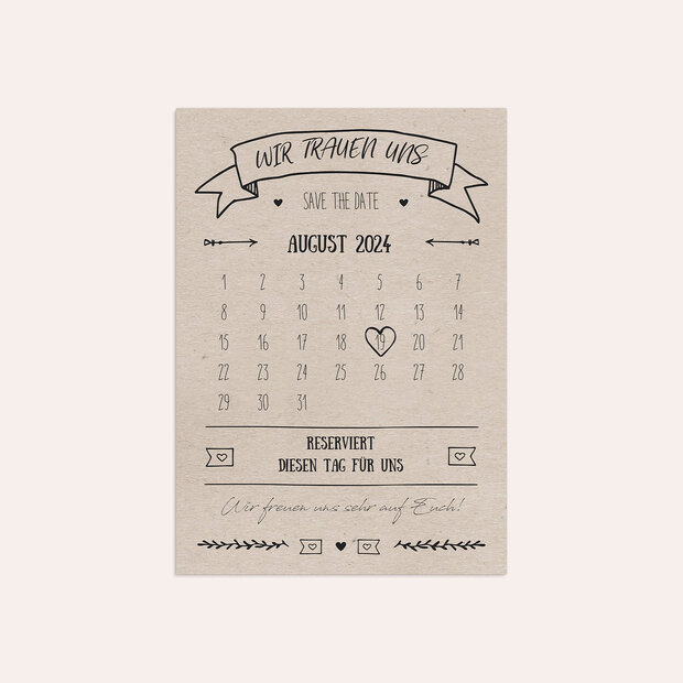 Save the Date - Kraftpapier