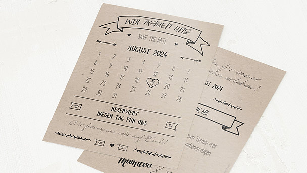 Save the Date - Kraftpapier
