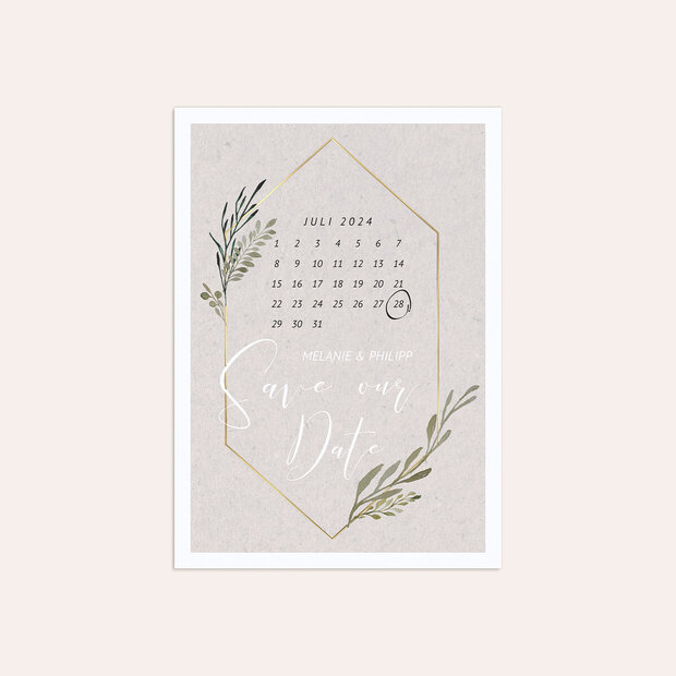 Save the Date - Elegant gerankt