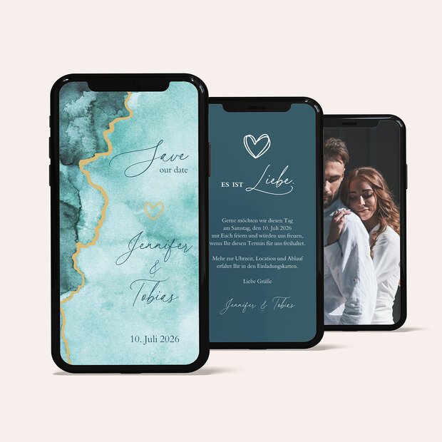 Save the Date - Teal Elegance