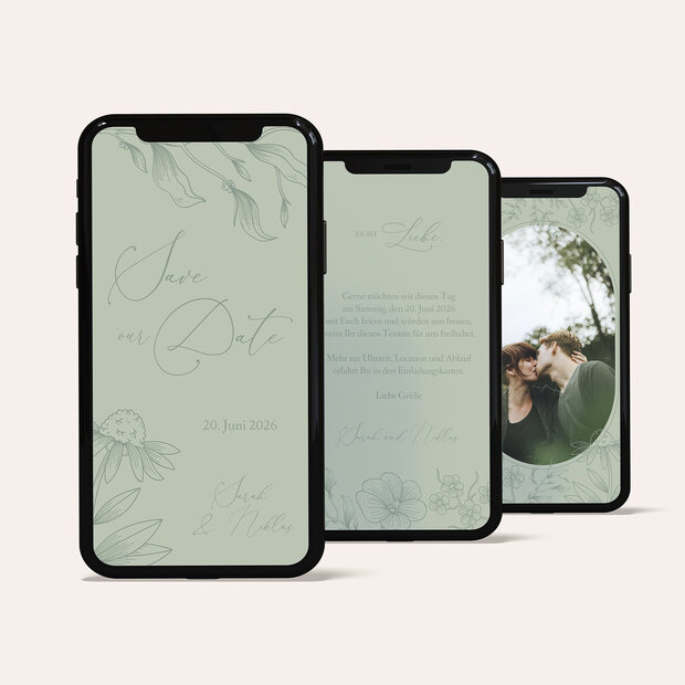 Save the Date - Grünes Blütenspiel