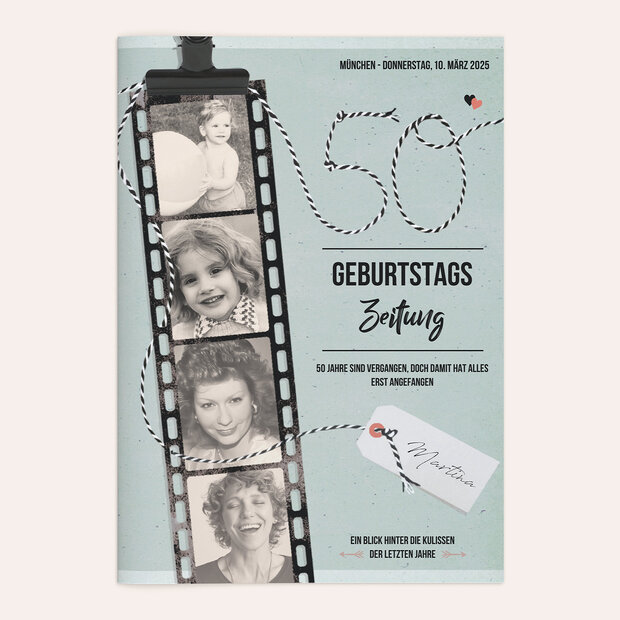 Geburtstagszeitung - Filmstreifen Festschrift