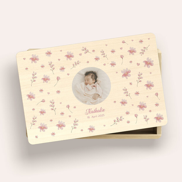Erinnerungsbox Baby - Zarter Blütenzauber