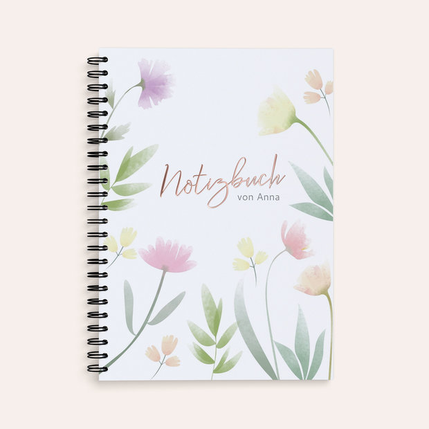 Notizbücher - Zarte Pastellblüten
