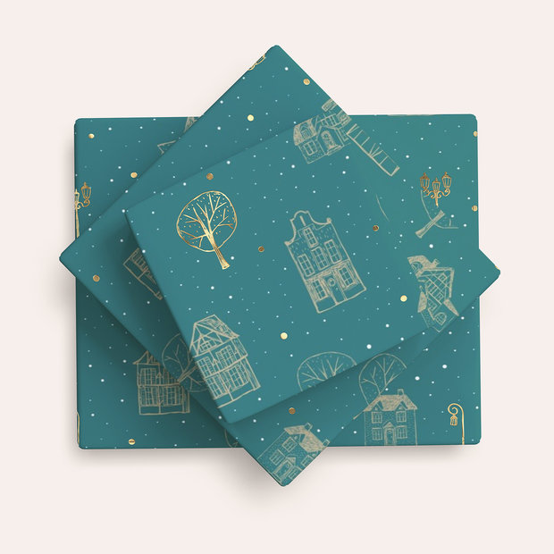 Geschenkpapier - Markt & Straßen