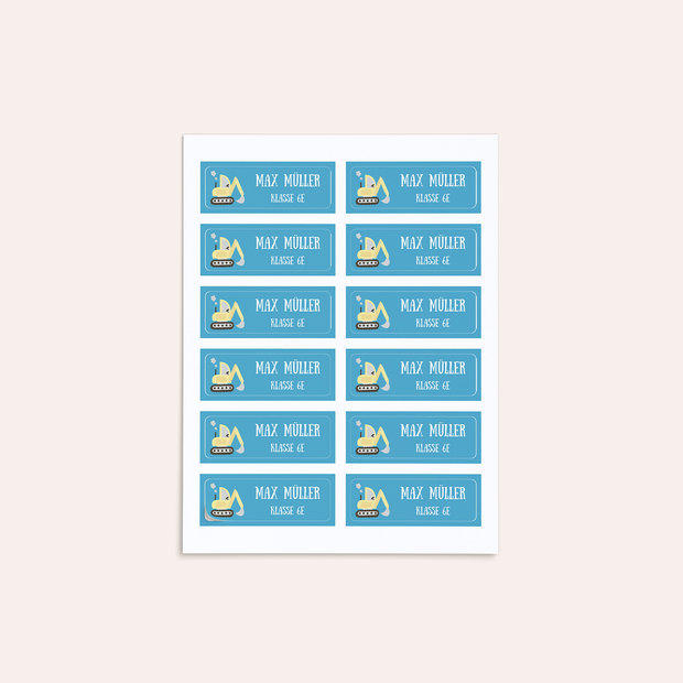 Namenssticker Kinder - Bagger