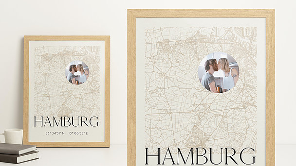 Koordinatenposter - Hamburg Koordinaten Poster