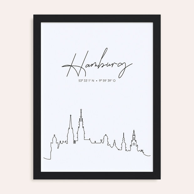 City Map Poster - Skyline Hamburg