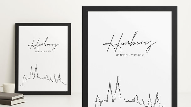 City Map Poster - Skyline Hamburg