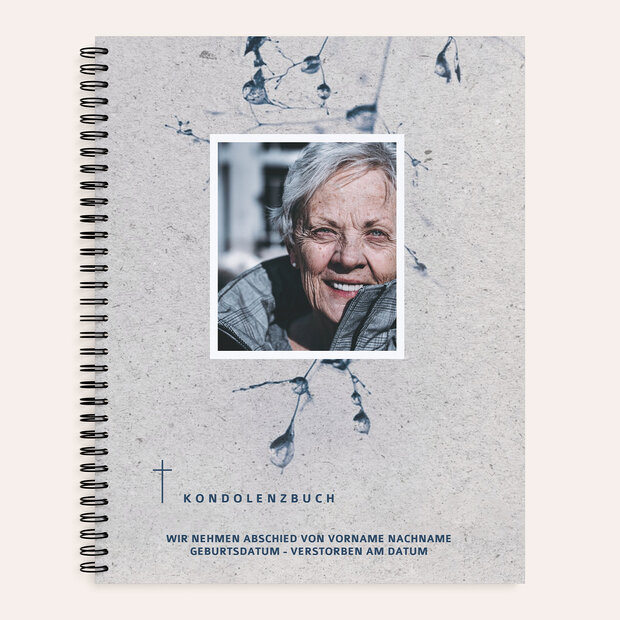 Kondolenzbuch - Neue Blüten Kraftpapier