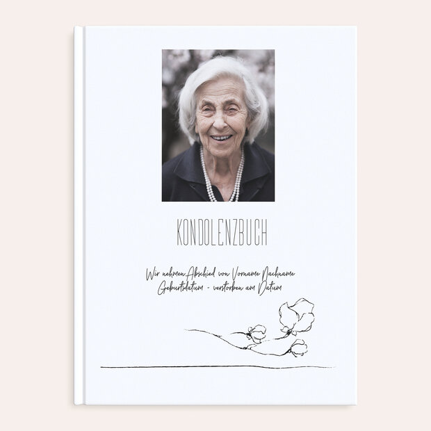 Kondolenzbuch - Weiße Rosen