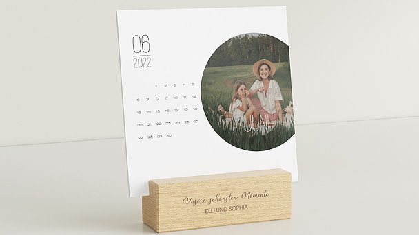 Geschenke zur Konfirmation - Tischkalender im Holzhalter