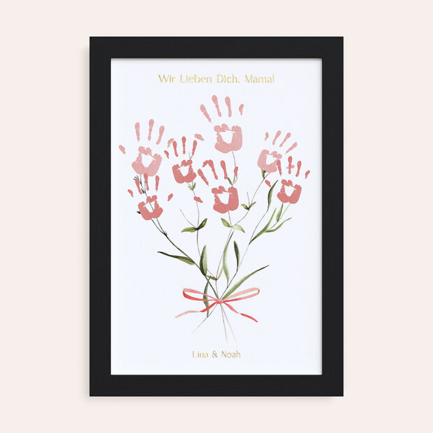Geschenke zum Muttertag - Handabdruck-Poster “Ein Blumenstrauß voll Liebe”