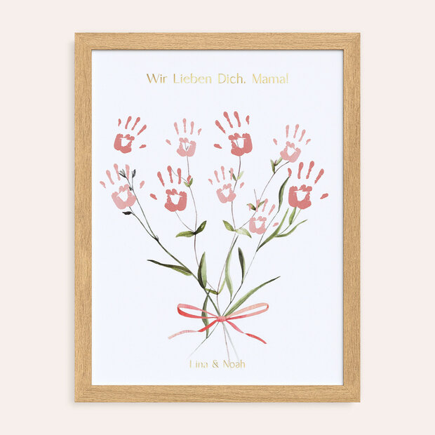 Geschenke zum Muttertag - Handabdruck-Poster “Ein Blumenstrauß voll Liebe”