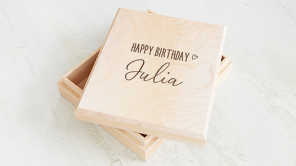 Geschenke zum Geburtstag - Geschenkbox Holz Geburtstag