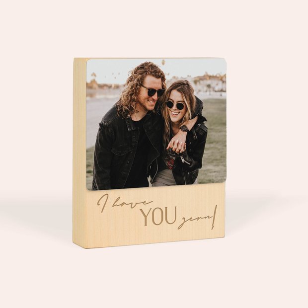 Geschenke für besten Freund - Foto-Holzblock „Denglisch