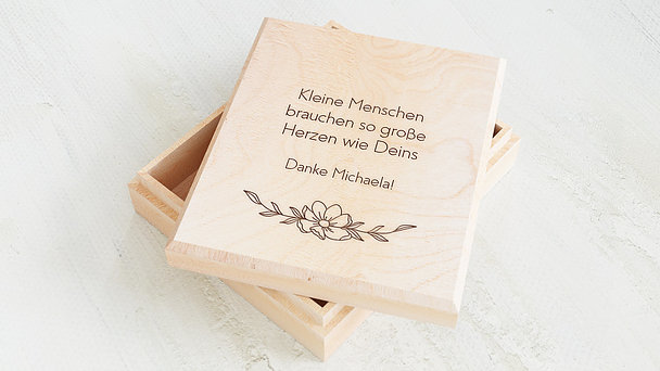 Abschiedsgeschenke Erzieherin - Gravierte Geschenkbox aus Holz