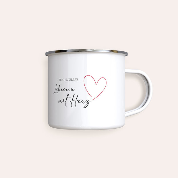 Abschiedsgeschenke Lehrerin - Tasse “Herzbogen”