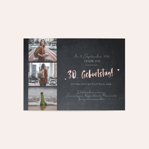 Einladungskarten 30 Geburtstag - Globetrotter