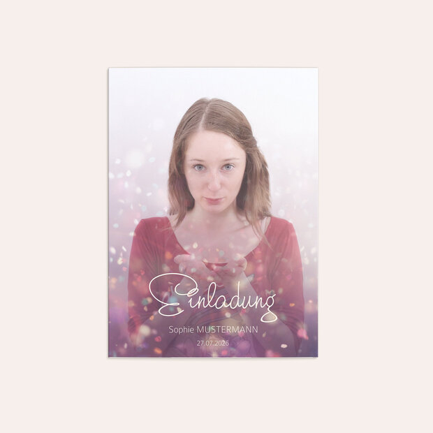 Einladungskarten 30 Geburtstag - Glitterregen