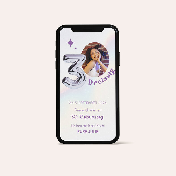 Einladungskarten 30 Geburtstag - Funkelstern