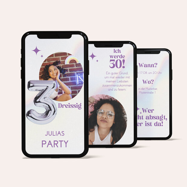 Einladungskarten 30 Geburtstag - Funkelstern
