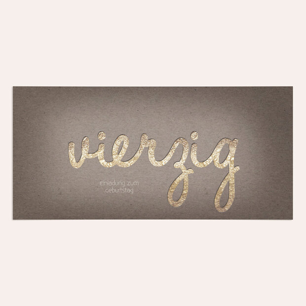 Einladungskarten 40 Geburtstag - Goldener Tag 40