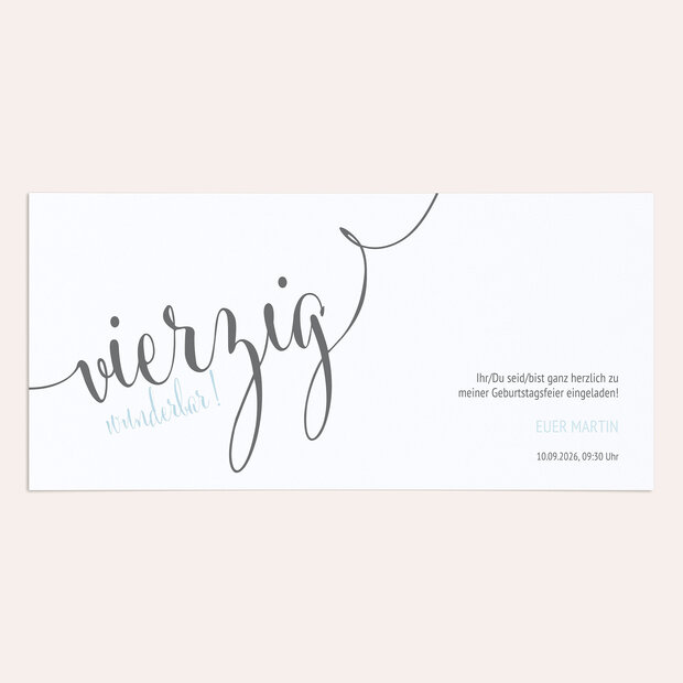 Einladungskarten 40 Geburtstag - Wunderbare Vierzig