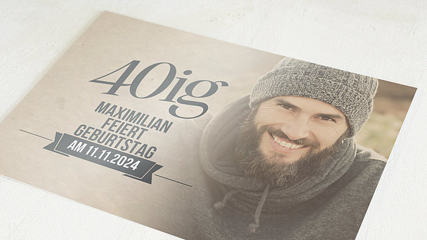 Einladungskarten 40 Geburtstag - Retrofeier 40