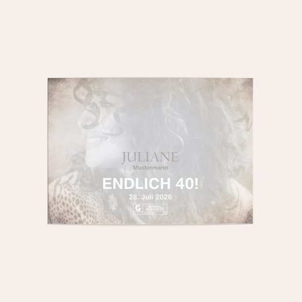 Einladungskarten 40 Geburtstag - Moviestar 40