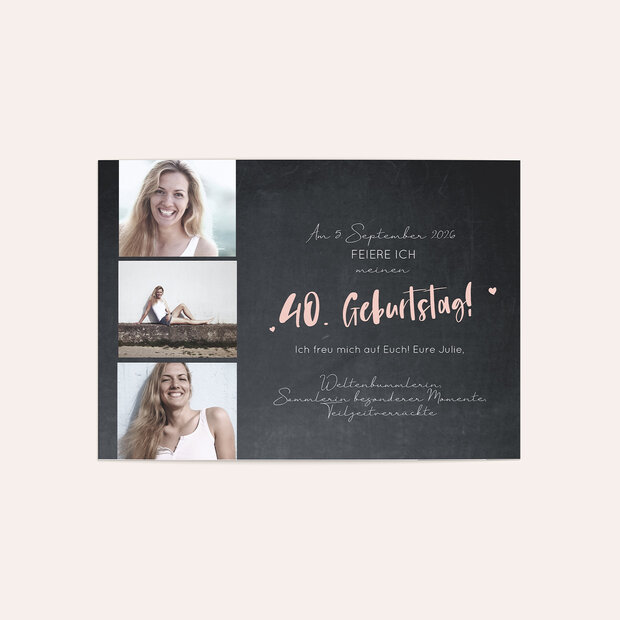 Einladungskarten 40 Geburtstag - Globetrotter 40