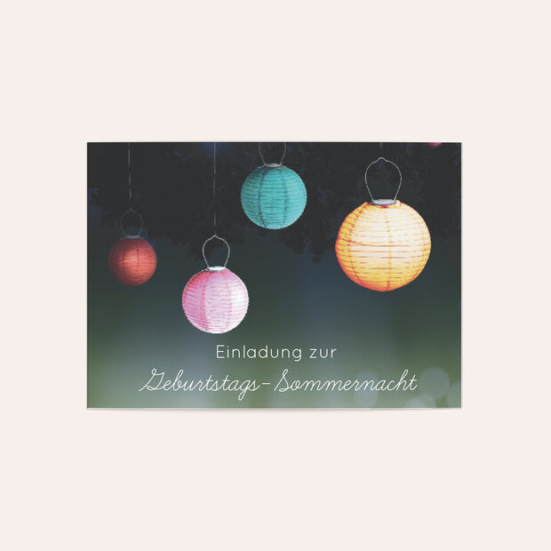 Einladungskarten 40 Geburtstag - Geburtstags-Sommernacht