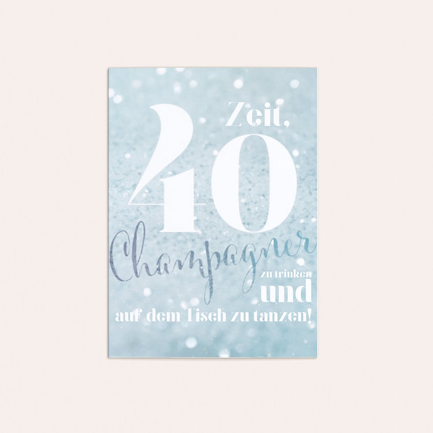 Einladungskarten 40 Geburtstag - Champagner