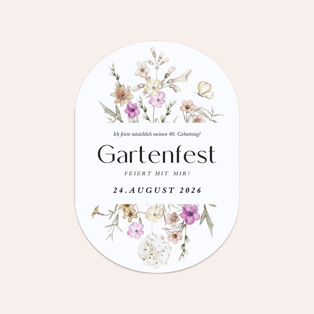 Einladungskarten 40 Geburtstag - Flowery