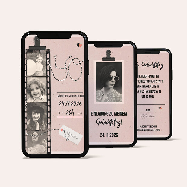 Einladungskarten 40 Geburtstag - Filmstreifen 40