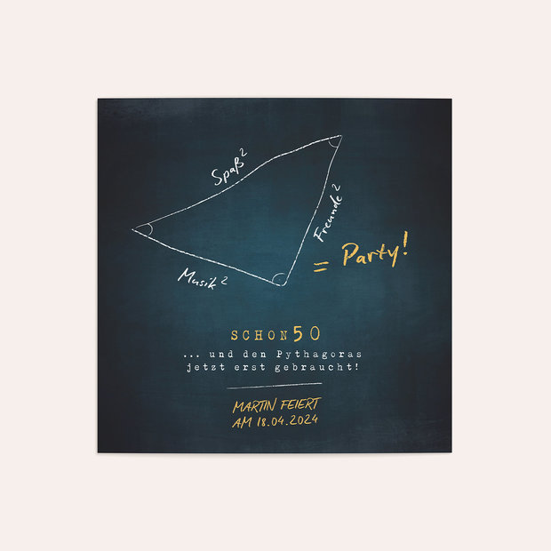 Einladungskarten 50 Geburtstag - Pythagoras 50