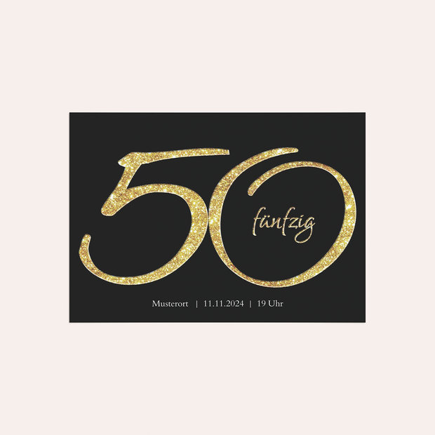 Einladungskarten 50 Geburtstag - Glitzer 50