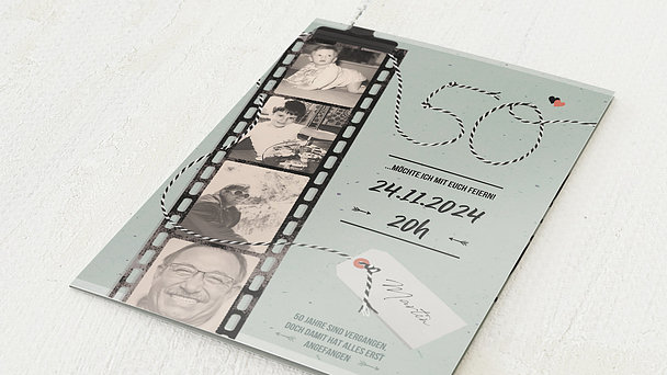 Einladungskarten 50 Geburtstag - Filmstreifen 50